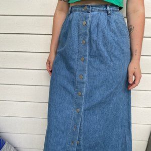Vintage Denim Maxi Skirt